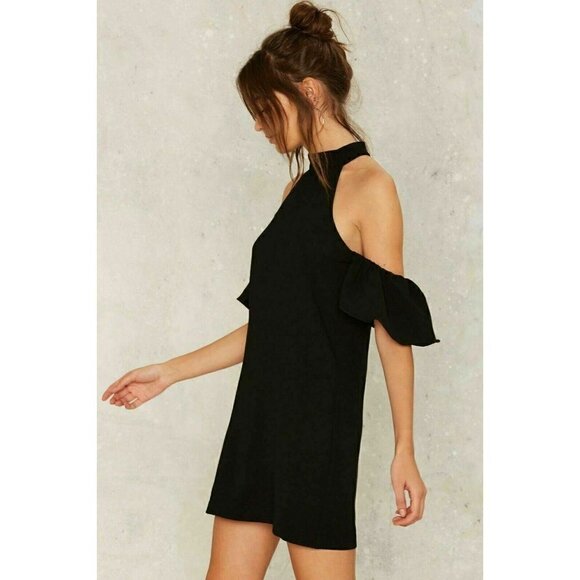 Nasty Gal Womens Black Ginny Halter Cold Shoulder - Picture 2 of 11